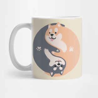 Yinyang Doge shiba inu hug together Mug